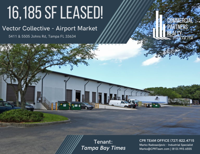 Commercial Partners Realty Represents Tenant in the Tampa Airport Industrial Sub-market.